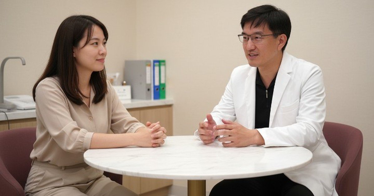 醫生與患者討論妊娠紋與肥胖紋改善方法的情境